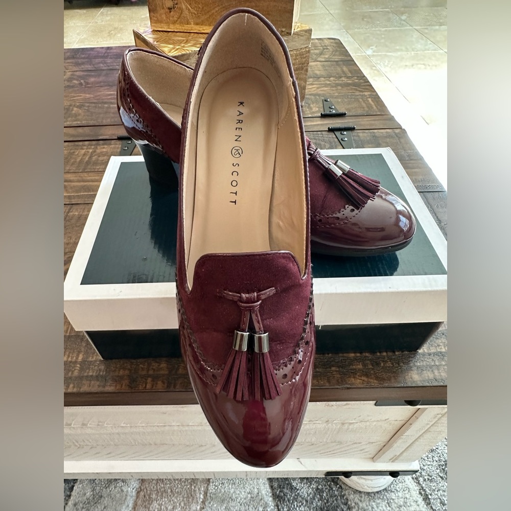 Karen Scott Women’s Terri Wine Slip-on Shoes with Tassel - Size 7.5